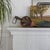 An antique 19th-century early American Federal hand-painted wooden fireplace bellows with a black-painted finish, accented...