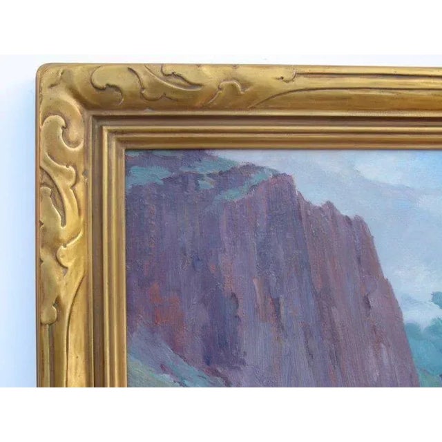 1920s 1920s Mountain Landscape Oil Painting by Jean Mannheim, Framed For Sale - Image 5 of 7