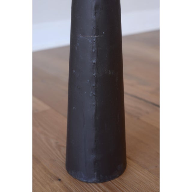 Vintage Brutalist Black Metal Cone 48" Floor Candlestick For Sale - Image 10 of 10