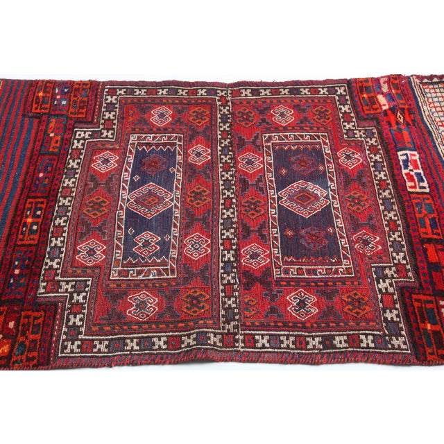 Vintage Kurdish Bahtiyari Tribal Textile – Rug, Kilim & Embroidery for Floor - 3' 2'' X 7' 3'' For Sale In Tampa - Image 6 of 12