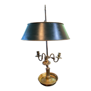 Late 19th Century Bouillotte Table Lamp With Adjustable Tole Shade