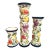 Vintage Ceramic Colorful Fruit Twisted Italian Style Pillar Candle Holders- Set 3 For Sale