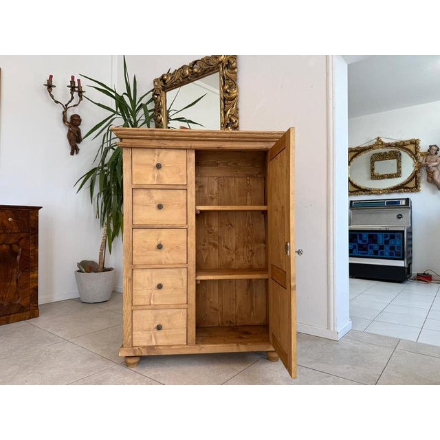 Wood Rustic Farmhouse Pantry Cupboard For Sale - Image 7 of 8