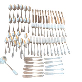 Antique Community Plate Sheridan 1910 - 12 Place Settings- (73 PCs.)- SilverPlate H Mono For Sale