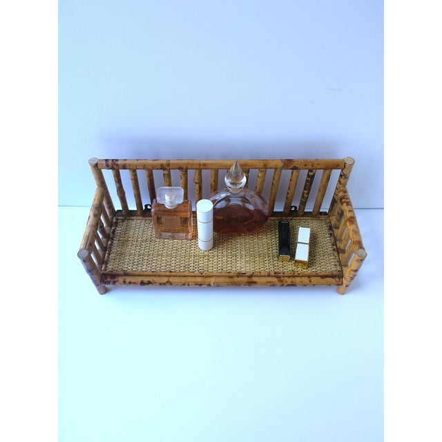 Mid 20th Century Wicker Bamboo Wall Shelf, Circa Mid to Late 20th Century For Sale - Image 5 of 10