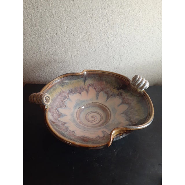 1960s Signed Art Studio Mantle Glaze Bowl From North Carolina For Sale - Image 4 of 7