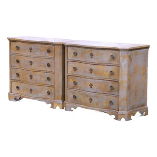 Pair of Late 20th Century French Louis Philippe Style Painted Commodes Chests For Sale