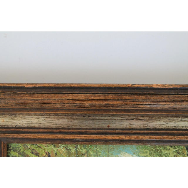 Wood Vintage Framed Village Painted on Board For Sale - Image 7 of 8