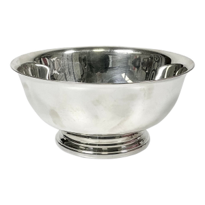 1970s Vintage Hollywood Regency Chippendale Gorham Silverplate Revere 6.5” Footed Serving Bowl