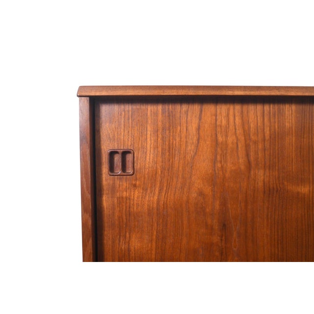 Danish Modern Square Pull Credenza in Teak For Sale In San Francisco - Image 6 of 9