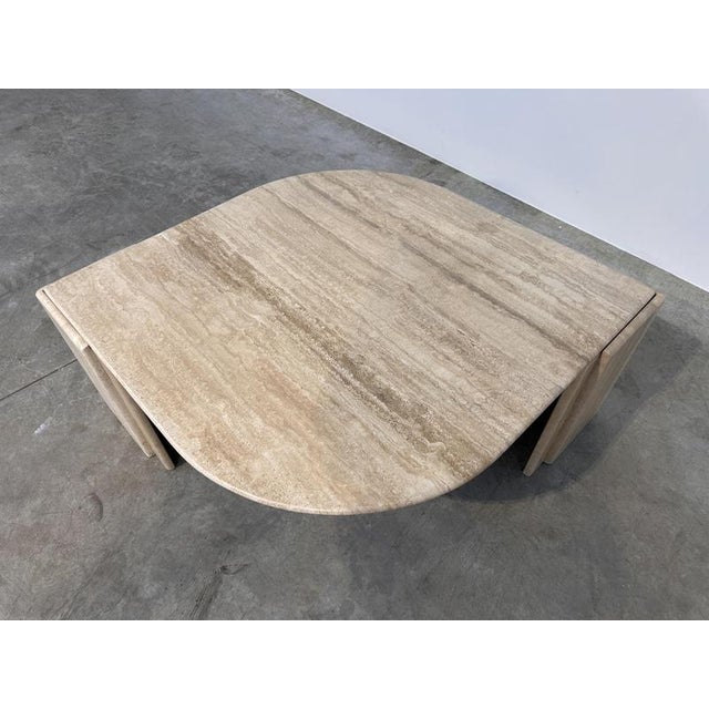Italian Sculptural Eye-Shaped Coffee Table in Travertine, 1980s For Sale - Image 10 of 13