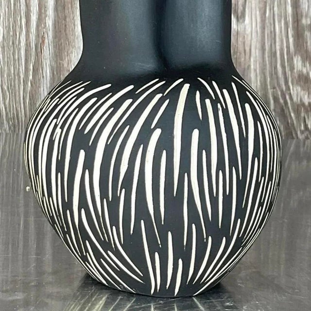 Vintage Contemporary Signed Studio Pottery Vase For Sale - Image 12 of 13