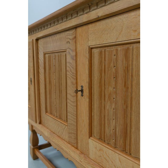 Mid-Century Brutalist Danish Oak Sideboard by Henning Kjærnulf for EG, 1960s For Sale - Image 16 of 18