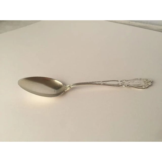 Vintage Elegant Design Sterling Silver Tea Spoon, "Monogram Lucile" Marked Sterling. 5.25"L