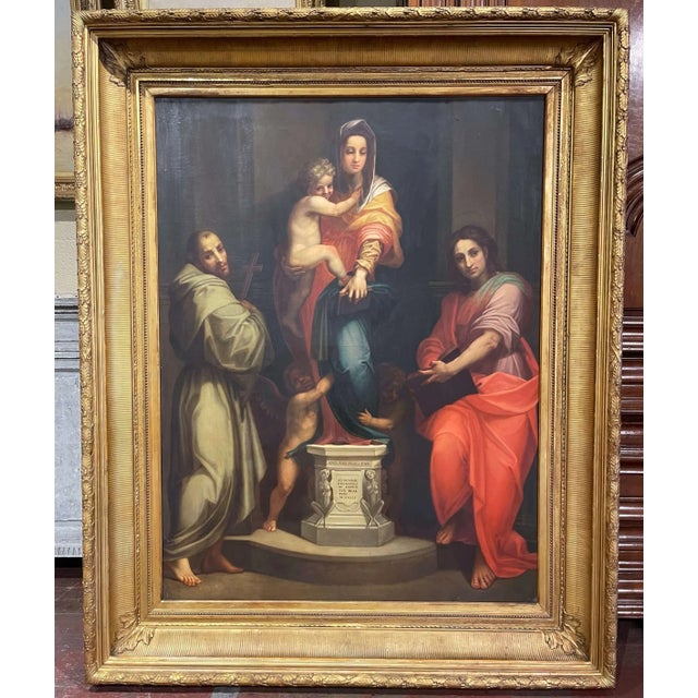 19th Century Italian “Madonna of the Harpies” Oil Painting After Del Sarto For Sale - Image 13 of 13