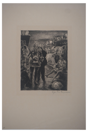 Paul Renouard, Actors at Rest, 1893, Original Etching