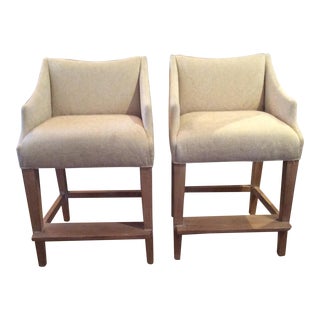 Modern Lee Industries Campaign Counter Stools- A Pair For Sale