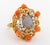 18k Rose Gold Star Sapphire Coral Diamond Ring For Sale - Image 4 of 10