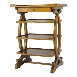 1930s French Charles X Style Fruitwood Four-Tier Etagere For Sale