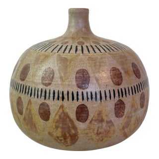 Mid 20th Century Ceramic Weedpot With Archaizing Decoration For Sale