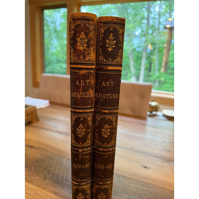 1879–1882 Leather Hardcover Books Art Amateur Bound Journals by Montague Marks – Set of 2 Deluxe Volumes For Sale - Image 6 of 14