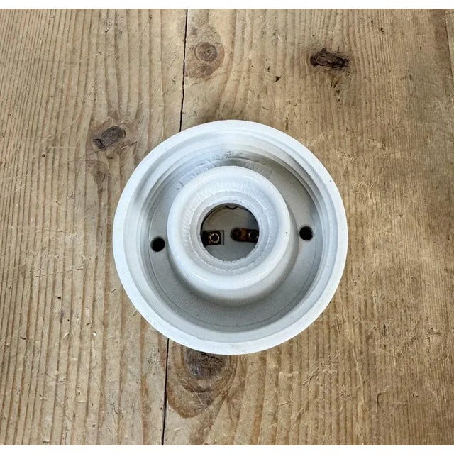 Vintage White Porcelain Ceiling Light, 1970s For Sale - Image 6 of 9