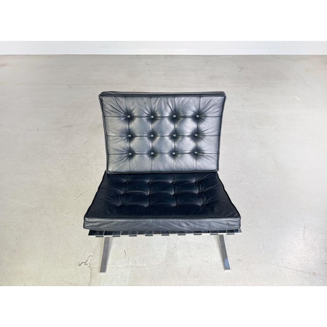 We are offering for sale a beautiful, original Barcelona chair from Knoll International, probably from the 1980s. The...