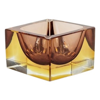 Mid-Century Modern Sommerso Murano Glass Ashtray by Flavio Poli for Seguso Vetri D'Arte, Italy, 1970s For Sale