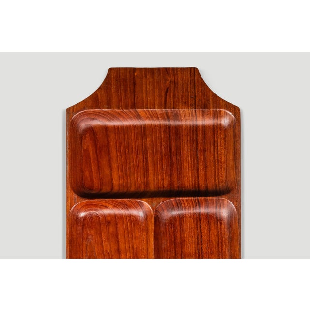 Wood Mid-Century Organic Modern Serving Tray / Catchall Carved From Solid Burmese Teak, C. 1970s For Sale - Image 7 of 18