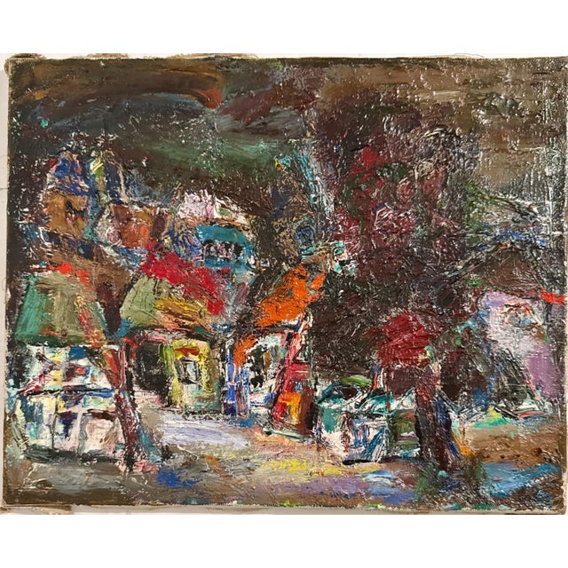 Alexander Pavlov, Russian Ukrainian Abstract Oil Painting Alexander Pavlov Vilnius Landscape For Sale - Image 9 of 14