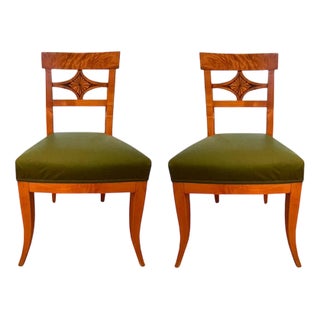 Biedermeier Birch Chairs, 1800s, Set of 2 For Sale