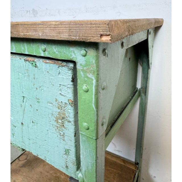 1950s Industrial Green Iron Chest of Drawers, 1950s For Sale - Image 5 of 18