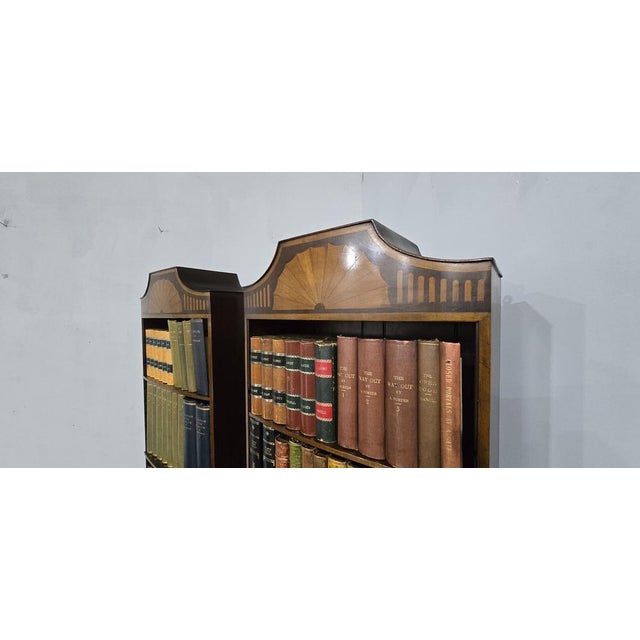 Mahogany Open Adjustable Library Bookcases, Set of 2 For Sale - Image 10 of 18