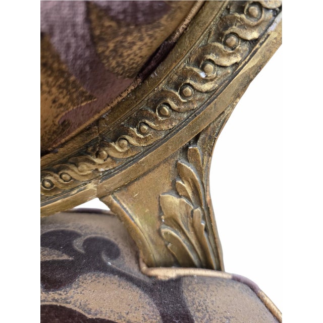 Antique French Louis XV Style Ornate Carved Giltwood Fauteuil Armchairs Newly Reupholstered - Pair For Sale - Image 11 of 12