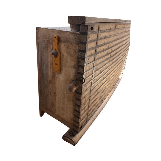 This one-of-a-kind bar was custom-built using the wooden yoke section of an authentic antique ox cart/farm wagon, likely...