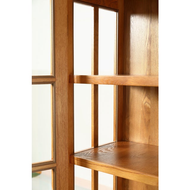 2020s Mission Oak Display China Cabinet / Bookcase - Michael's Cherry - 39"w For Sale - Image 5 of 10
