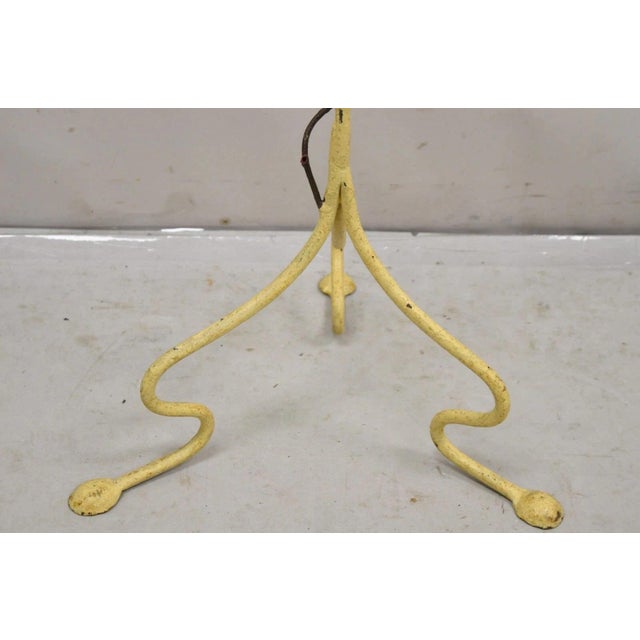 Hendryx Antique Hendryx Art Nouveau Wrought Iron Bird Cage & Stand With Flowers and Vine For Sale - Image 4 of 12
