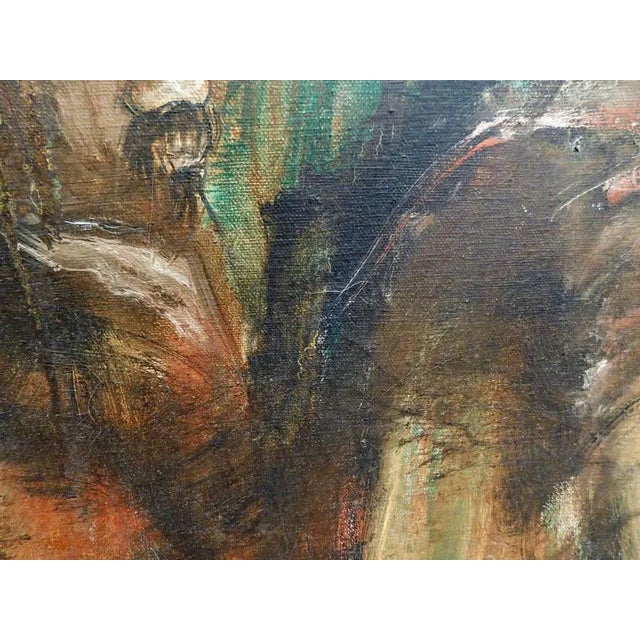 Gib Singleton Original Painting on Canvas "The Post" 1974 Hand Signed and Titled For Sale - Image 11 of 12