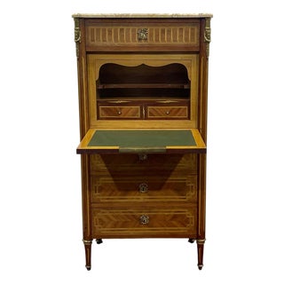 Louis XVI Secretaire in Oak with Rosewood For Sale