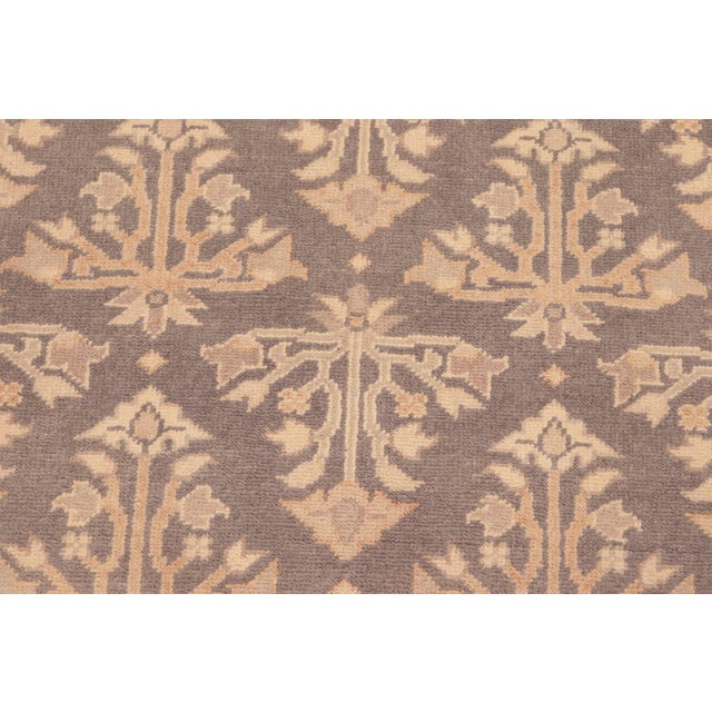 1990s Boho Chic Gray/Gold Wool Rug - 6'3'' X 8'11'' For Sale - Image 5 of 10