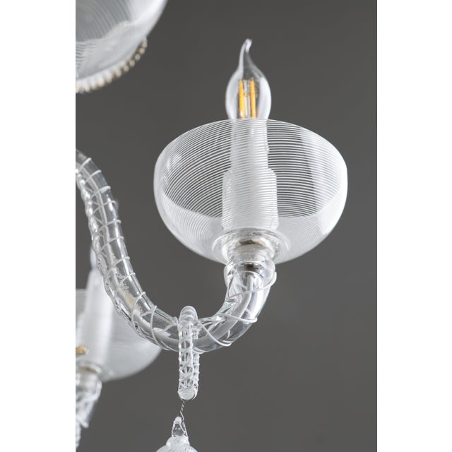 Art Deco Filigree Murano Glass Chandelier from Venini, 1940s For Sale - Image 12 of 18