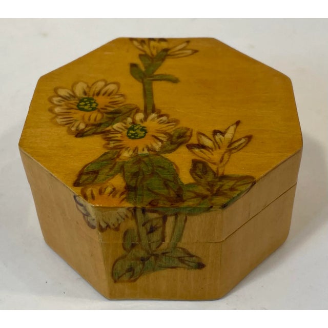 Cute little hand painted wooden trinket box