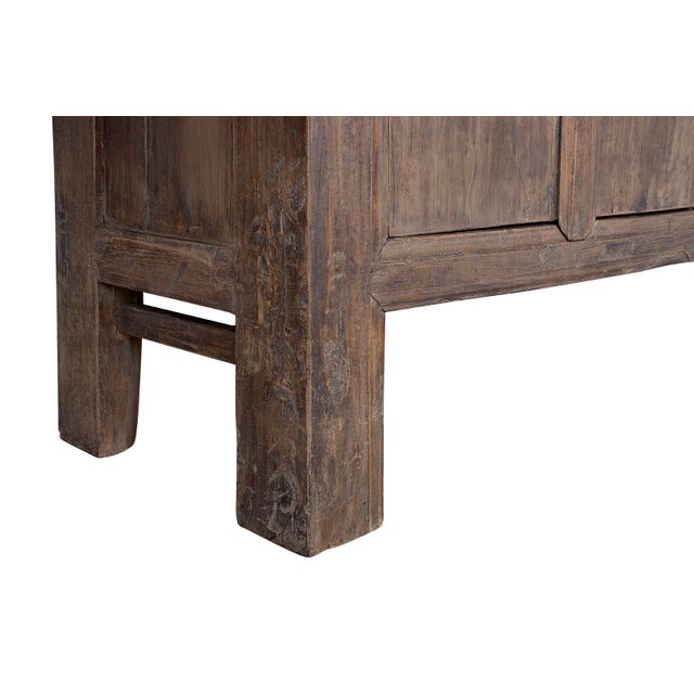 Contemporary Late 20th Century Five Door Elm Server in Original Patina For Sale - Image 3 of 10