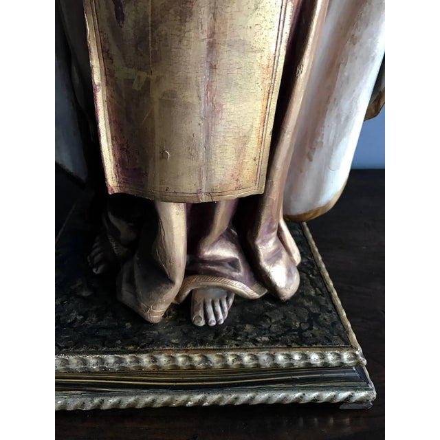 Antique Spanish Colonial Statue Santo Madonna For Sale - Image 10 of 11