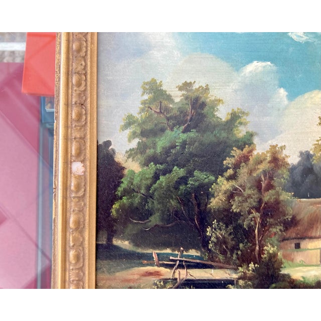 Green French 19th Century Landscape Painting For Sale - Image 8 of 12