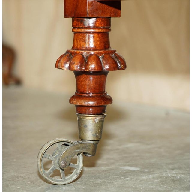 Antique English Mahogany Bookcase Trolly in the style of Gallows, 1840s For Sale - Image 3 of 18