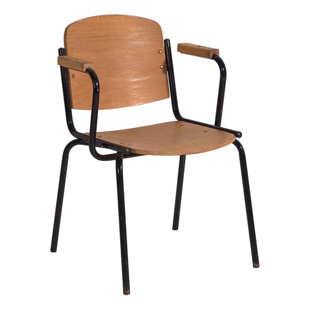 Office Chair with Armrests, 1950s For Sale