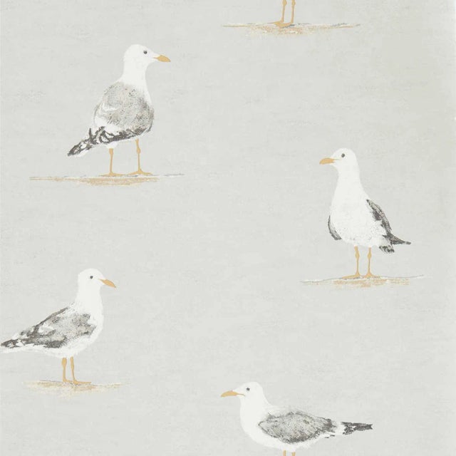 Sanderson Shore Birds Wallpaper in Gull - a Sample For Sale
