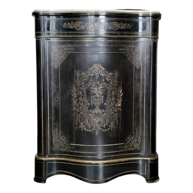 Napoleon III Console Table in Brass and Wood For Sale