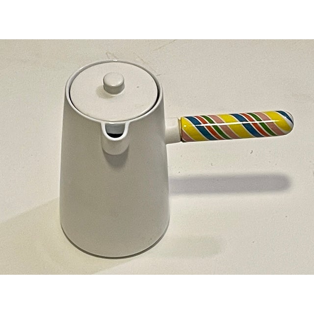 Postmodern Ceramic Side-Handled Chocolate Pot – Memphis Style For Sale - Image 12 of 13